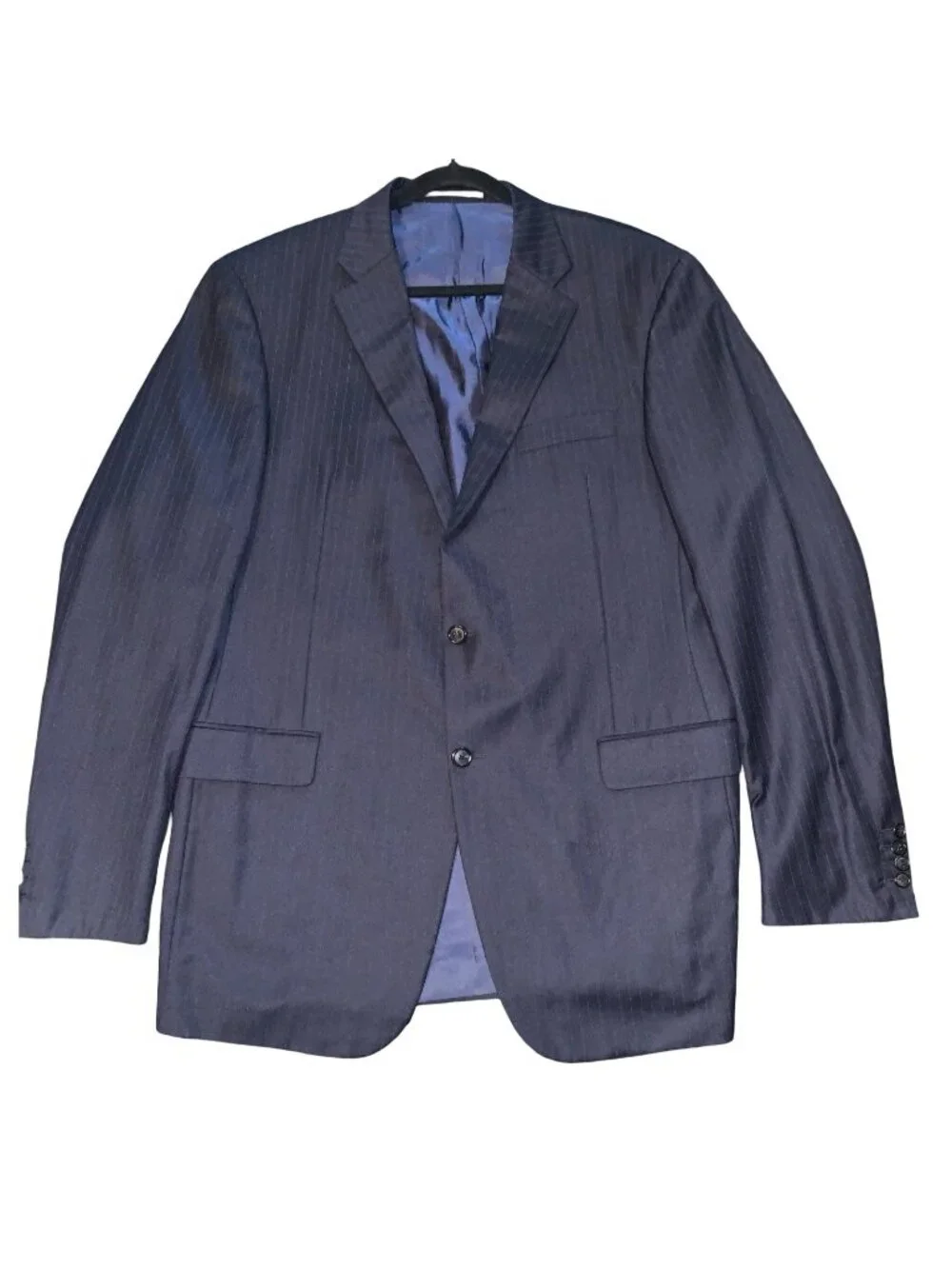 Loro Piana HICKEY FREEMAN Navy Pinstripe Blazer Jacket TASMANIAN Super 150's 46R